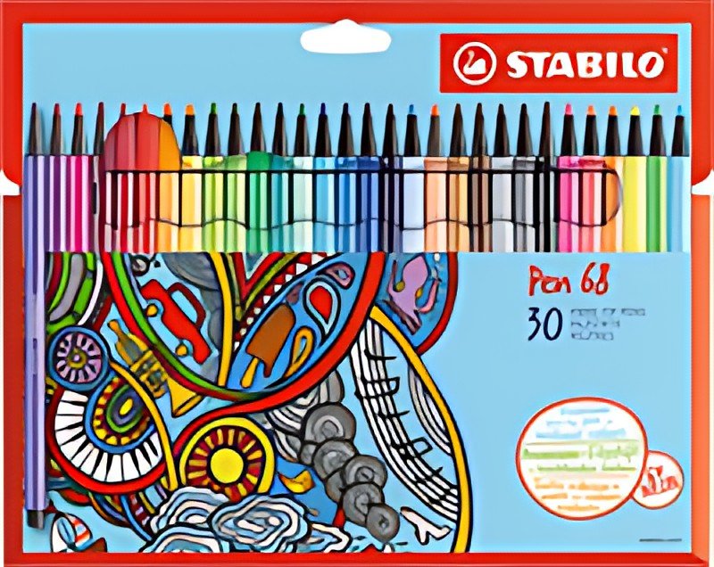 STABILO Feutre Pen 68, étui en carton de 30