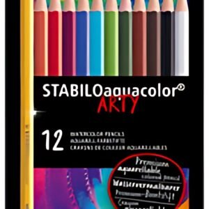 STABILO Crayon de couleur aquacolor "ARTY", étui métallique