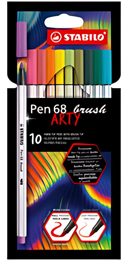 STABILO Feutre pinceau Pen 68 brush ARTY Edition, étui de 18