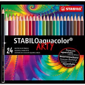 STABILO Crayon de couleur aquacolor "ARTY", étui métallique