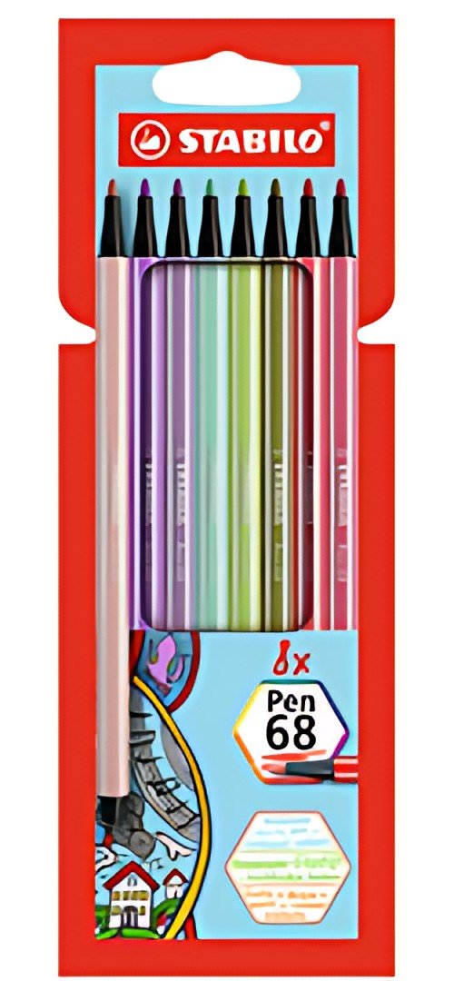 STABILO Feutre Pen 68, étui en carton de 8