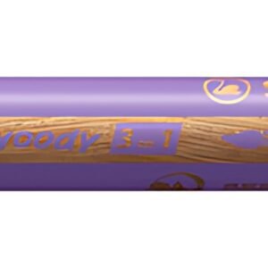 STABILO Crayon multi-talents woody 3en1, rond, mauve pastel