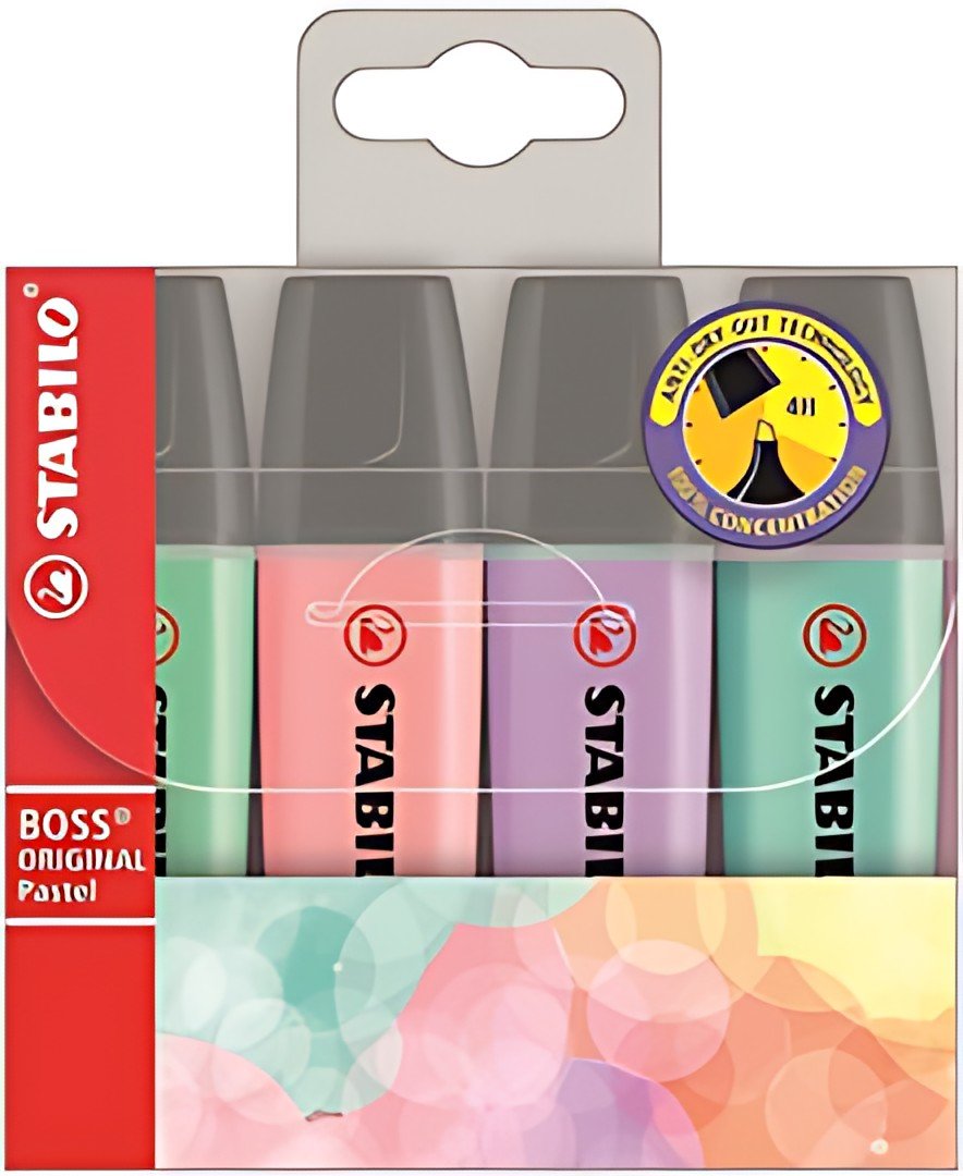 STABILO Surligneur BOSS ORIGINAL Pastel, étui de 4