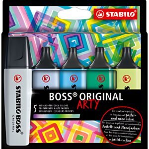 STABILO Surligneur BOSS ORIGINAL, étui carton ARTY de 5