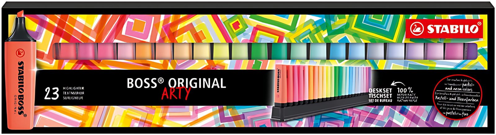 STABILO Surligneur BOSS ORIGINAL, set de bureau de 23 ARTY