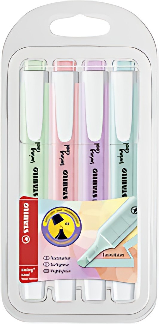 STABILO Surligneur swing cool Pastel, étui en PET de 4
