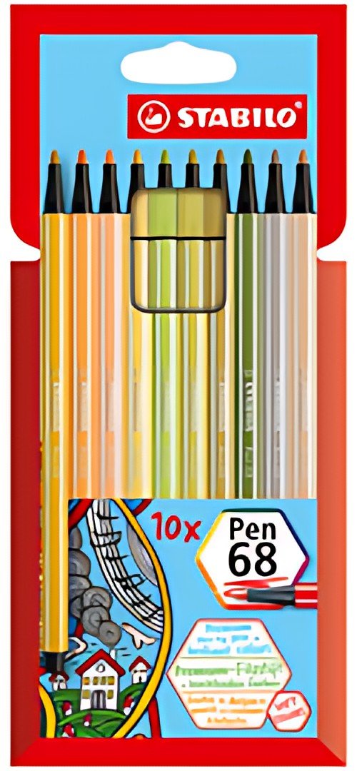 STABILO Feutre de coloriage Pen 68, étui carton de 10