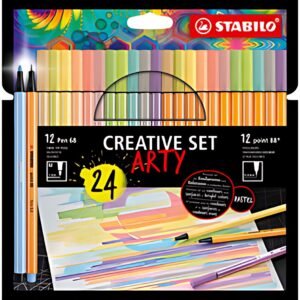 STABILO Set créatif point 88/Pen 68 ARTY, étui carton de 24