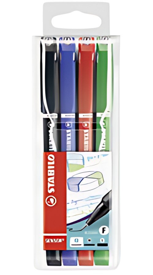 STABILO Feutre à pointe fine sensor F, étui plastique de 4