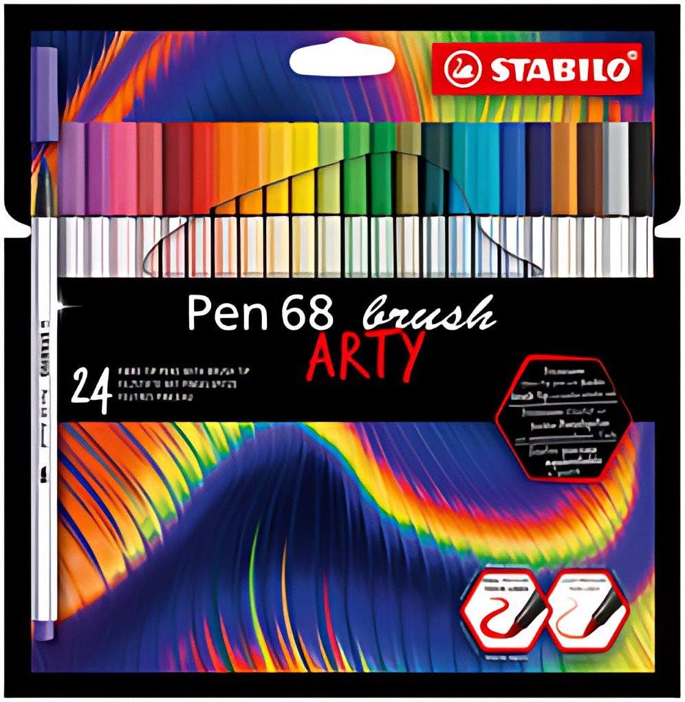 STABILO Feutre pinceau Pen 68 brush ARTY Edition, étui de 24