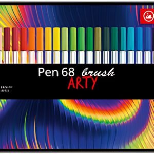 STABILO Feutre pinceau Pen 68 brush ARTY, étui métal de 30