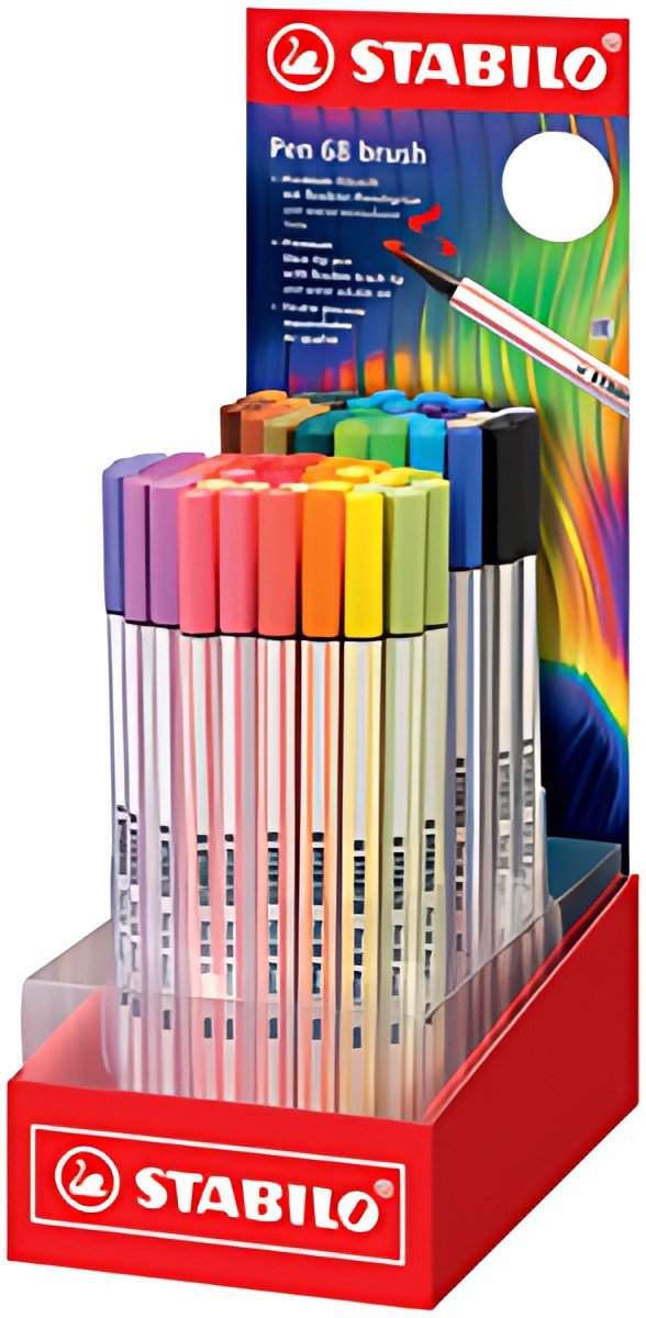 STABILO Feutre pinceau Pen 68 brush ARTY, présentoir de 80