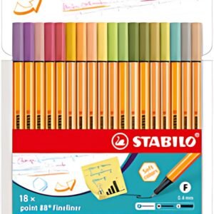 STABILO Feutre à pointe fine point 88, étui carton de 18