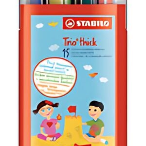 STABILO Crayon de couleur Trio long, étui malin de 15