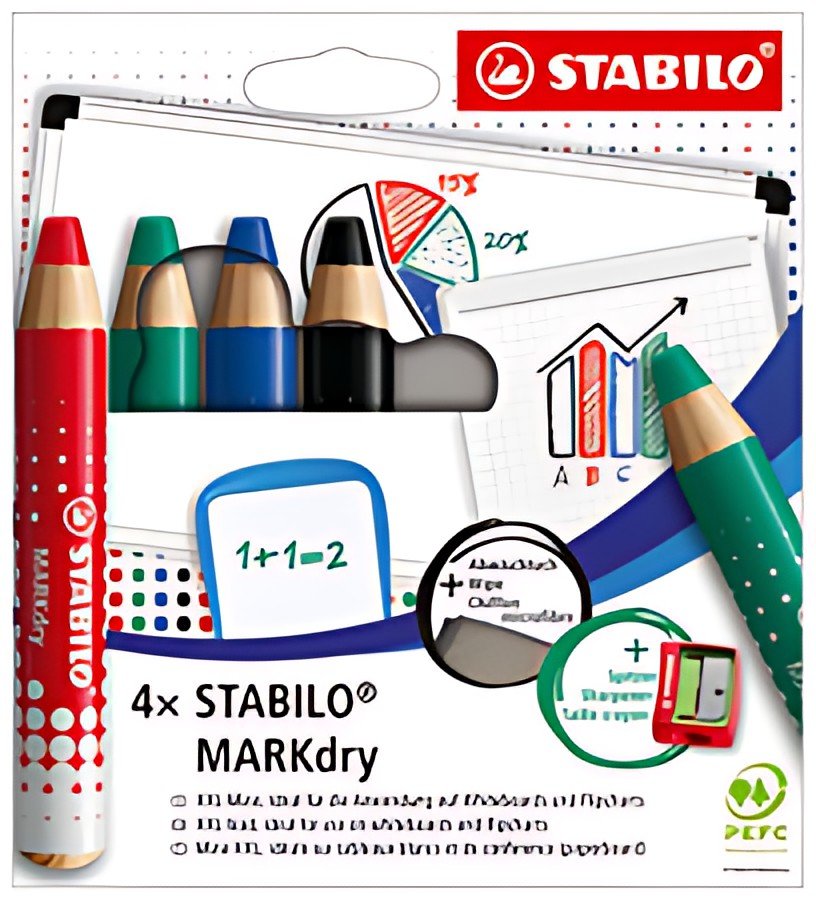 STABILO Crayon marqueur MARKdry, étui de 4