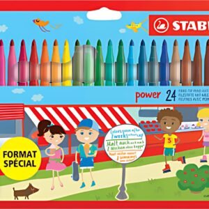 STABILO Feutre power, rond, étui en carton de 24