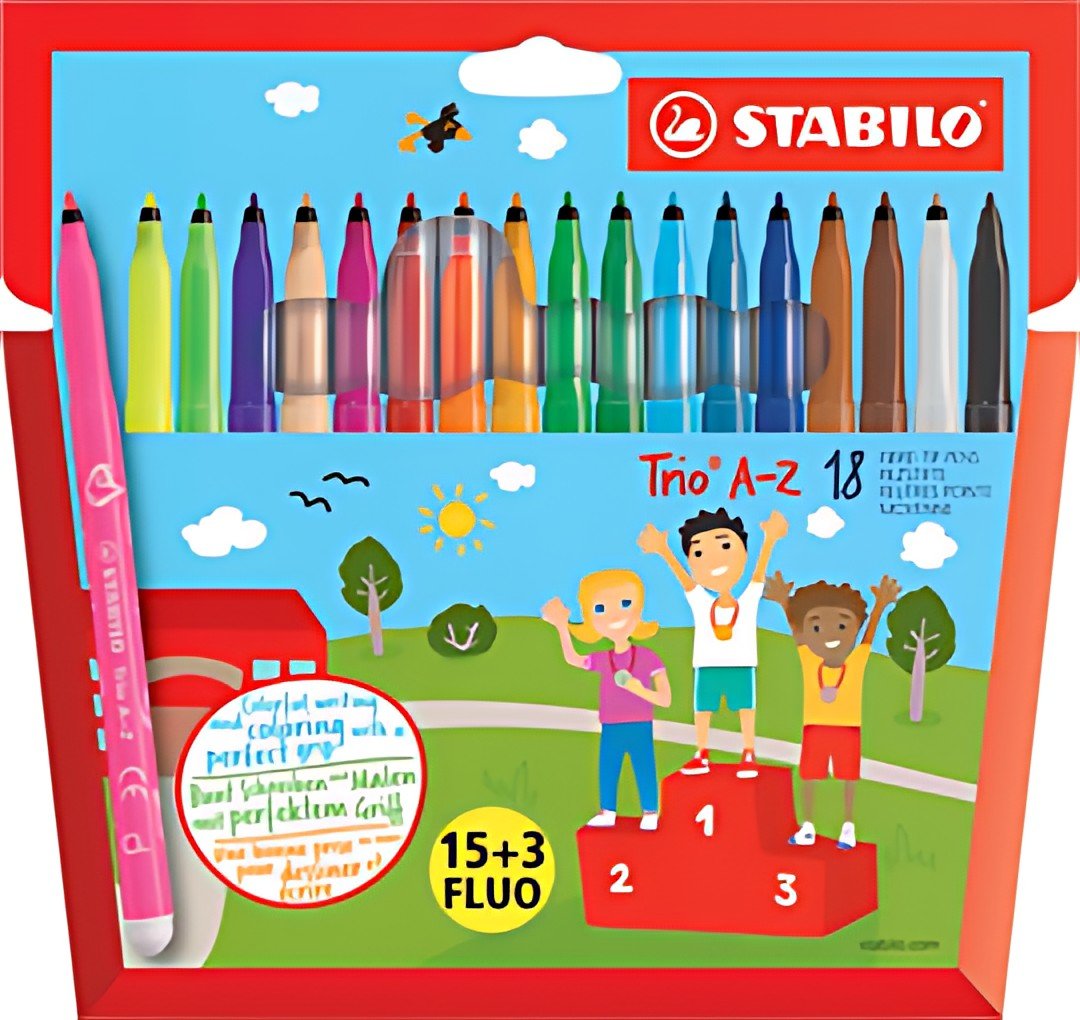 STABILO Feutre Trio A-Z, étui carton de 18, PACK SPECIAL