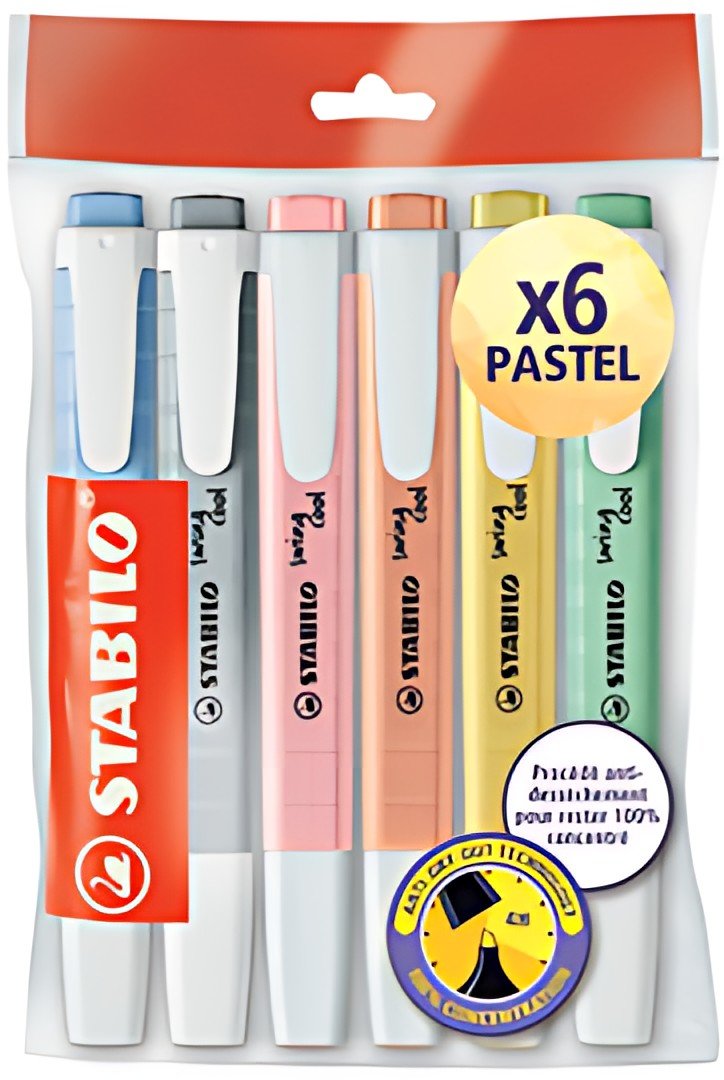 STABILO Surligneur swing cool PASTEL, Ecopack de 6