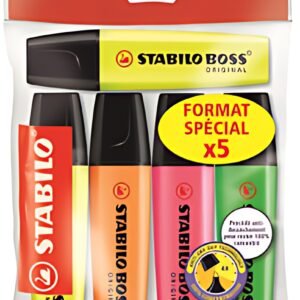 STABILO Surligneur "BOSS ORIGINAL", Ecopack de 5