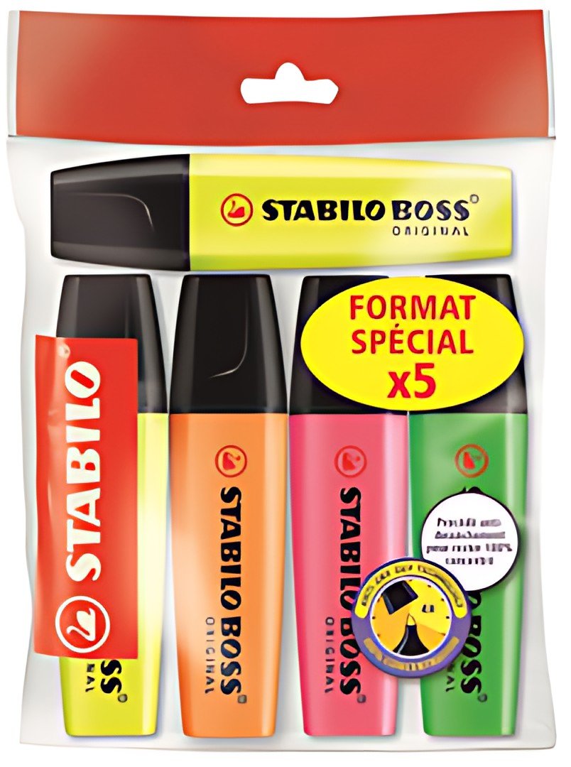 STABILO Surligneur "BOSS ORIGINAL", Ecopack de 5