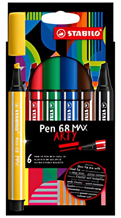 STABILO Feutre Pen 68 MAX, étui de 6 ARTY