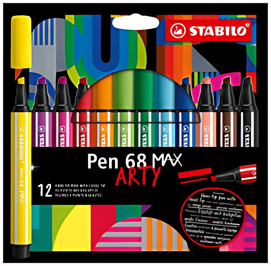 STABILO Feutre Pen 68 MAX, étui de 12 ARTY