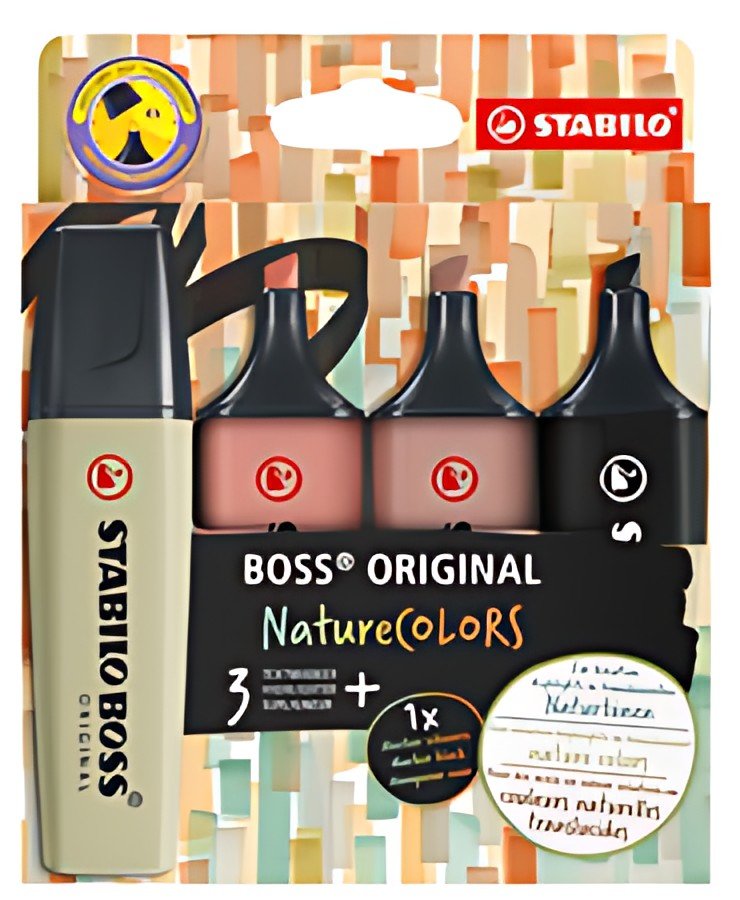 STABILO Surligneur "BOSS ORIGINAL" NatureCOLORS, étui de 4
