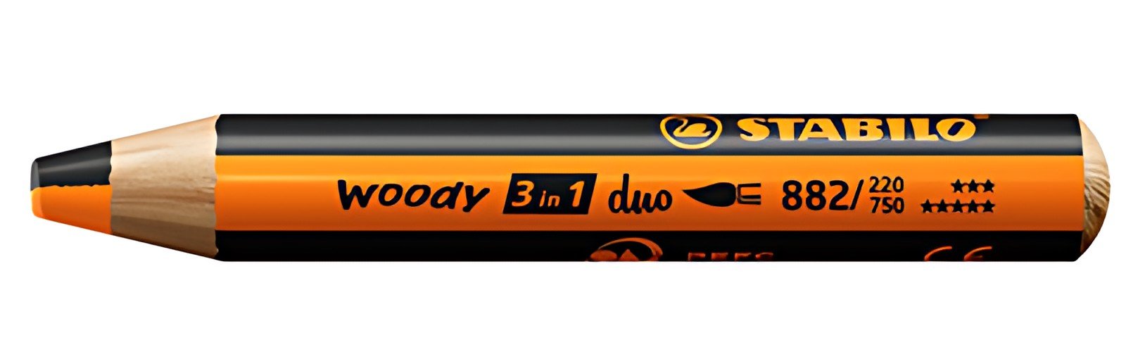 STABILO Crayon multi-talents woody 3en1 duo, orange/noir