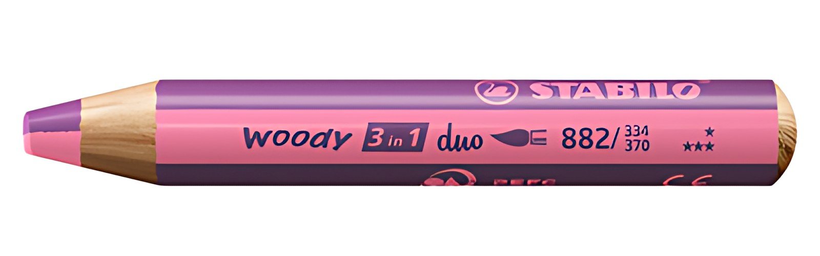 STABILO Crayon multi-talents woody 3en1 duo, rose/mauve lila
