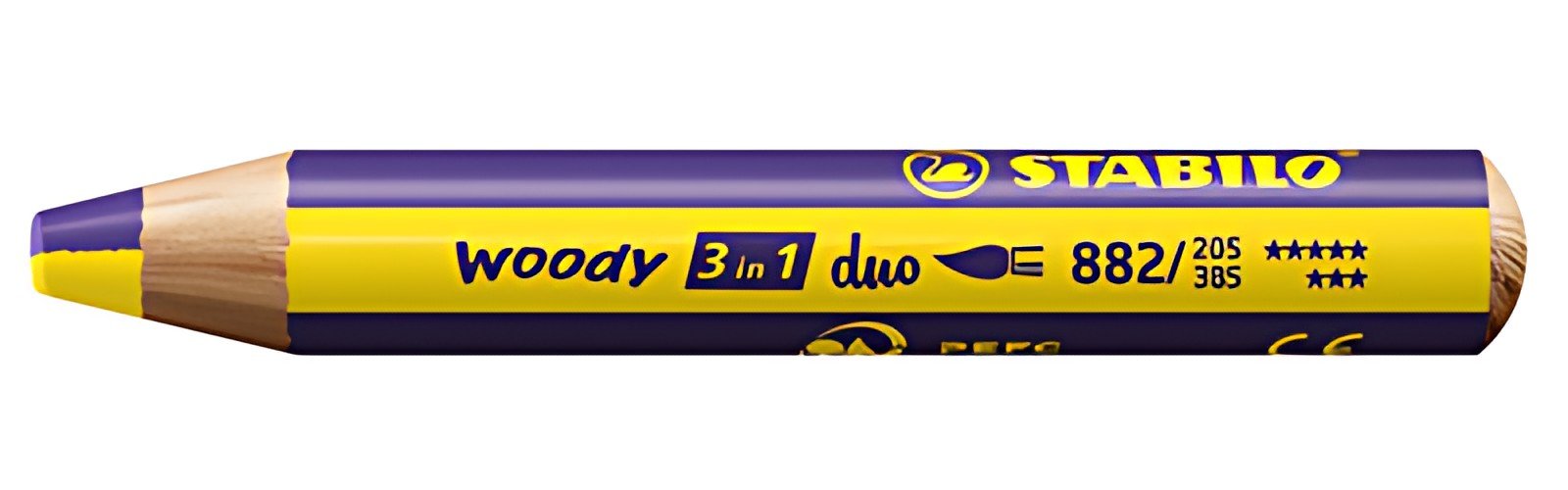 STABILO Crayon multi-talents woody 3en1 duo, jaune/violet