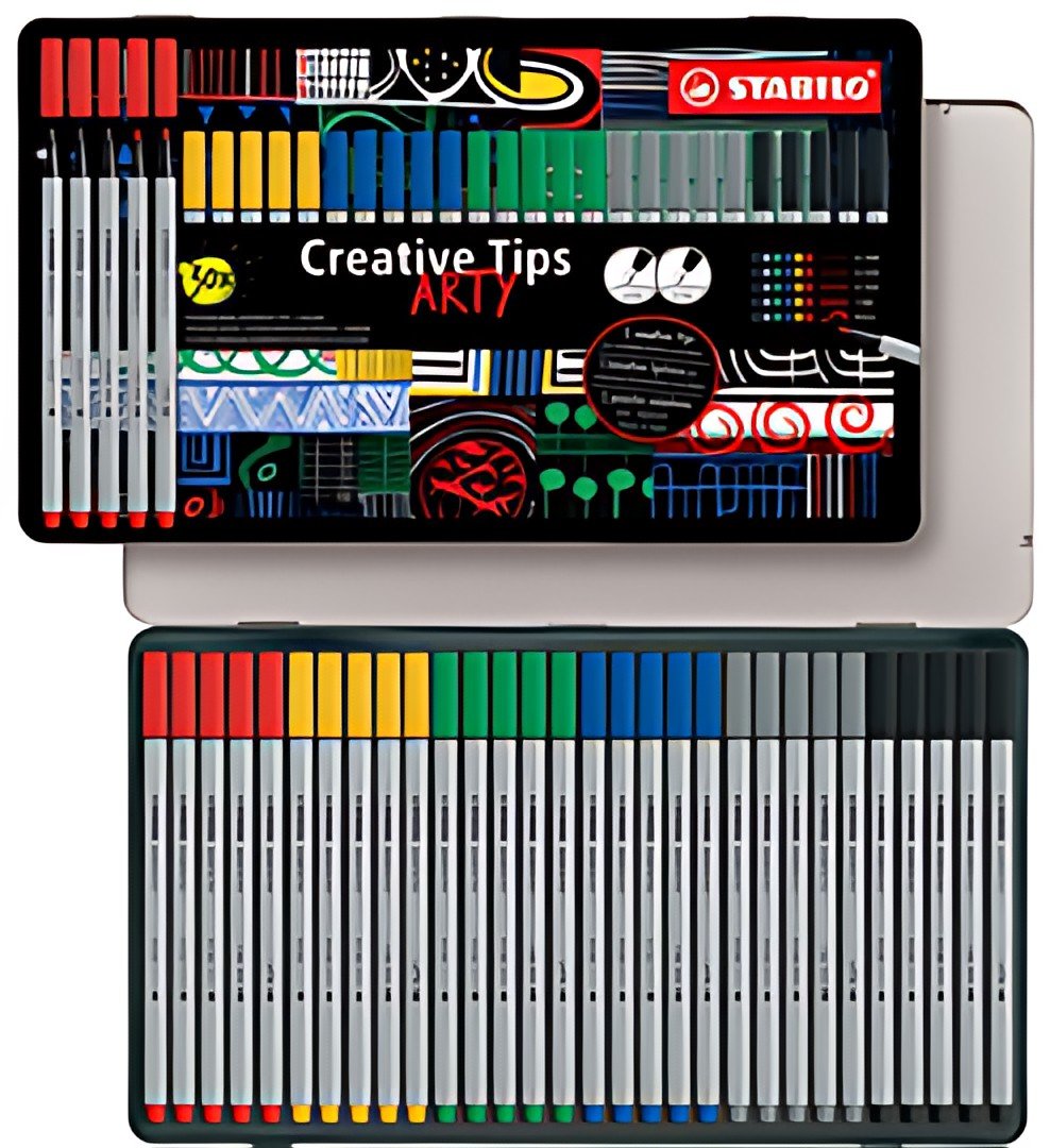 STABILO Kit créatif Creative Tips ARTY, étui métal de 30