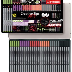 STABILO Kit Creative Tips ARTY PASTELL, étui métal de 30
