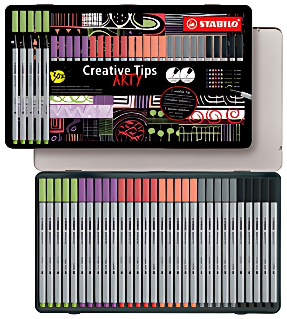 STABILO Kit Creative Tips ARTY PASTELL, étui métal de 30
