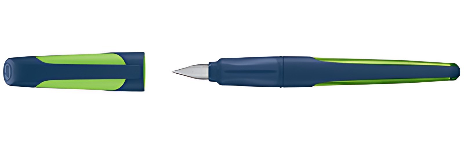 STABILO Stylo plume EASYbuddy L, gaucher, bleu acier/lime