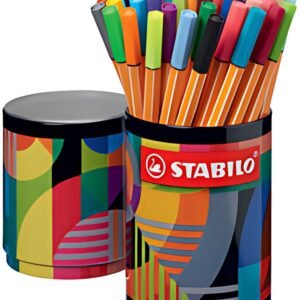 STABILO Feutre fin point 88, boîte métal ronde de 45 ARTY