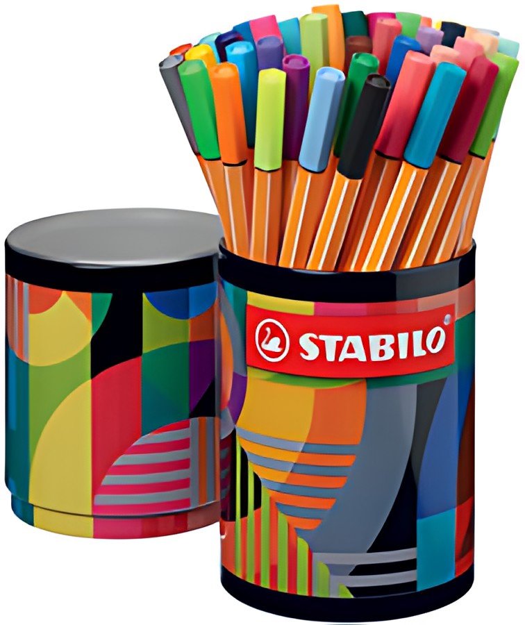 STABILO Feutre fin point 88, boîte métal ronde de 45 ARTY