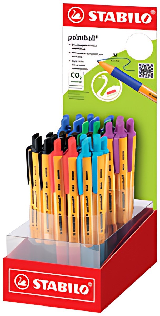 STABILO Stylo bille rétractable pointball, présentoir de 38