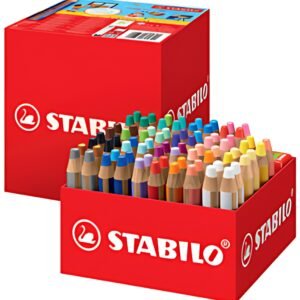 STABILO Crayon multitalent woody 3 en 1, pack écolier de 76