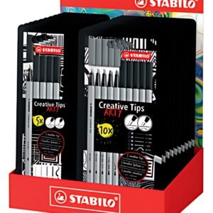 STABILO Creative Tips ARTY BLACK / SHADING, étui-présentoir