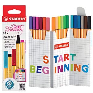 STABILO Feutre fin point 88, set zigzag de 18 pièces