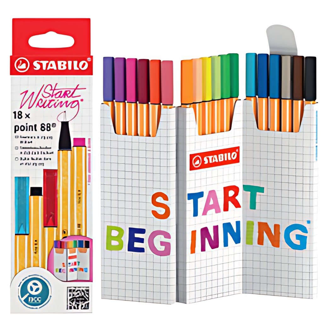STABILO Feutre fin point 88, set zigzag de 18 pièces