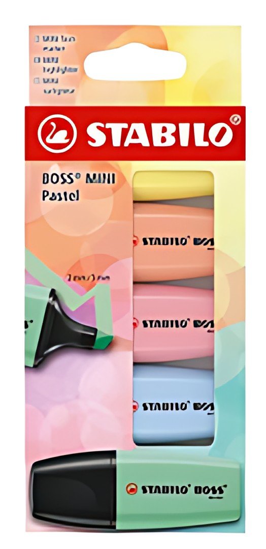 STABILO Surligneur BOSS MINI Pastel, étui carton de 5