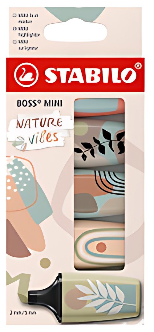 STABILO Surligneur BOSS MINI Naturevibes, étui carton de 5