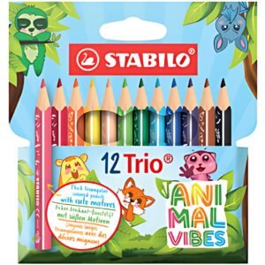 STABILO Crayon de couleur Trio Animal Vibes, étui de 12
