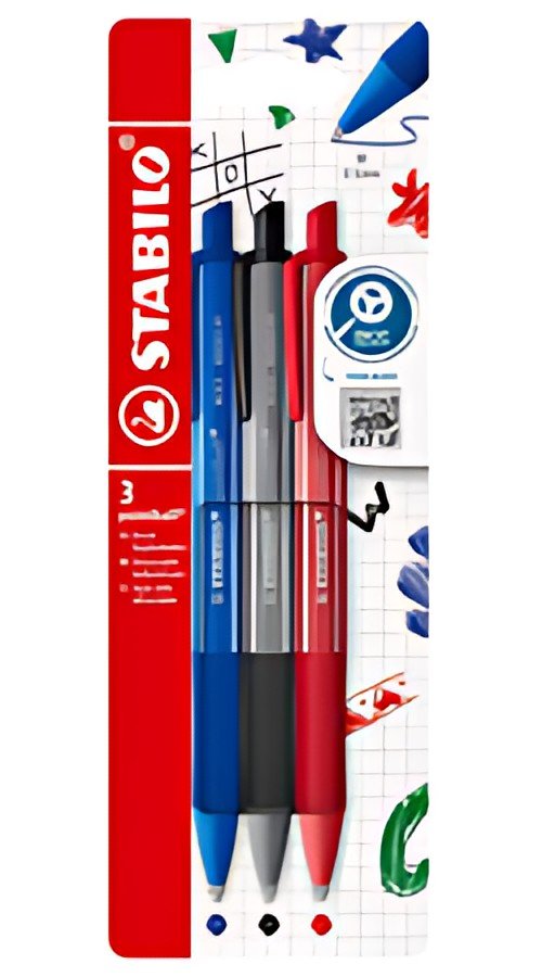 STABILO Stylo bille rétractable pointball colorful, 3 pièces
