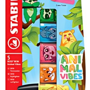 STABILO Surligneur BOSS MINI Animal Vibes, étui carton de 5