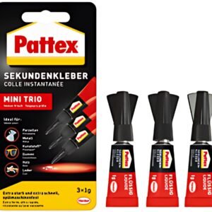 Pattex Colle instantanée MINI TRIO, 3 tubes de 1 g,