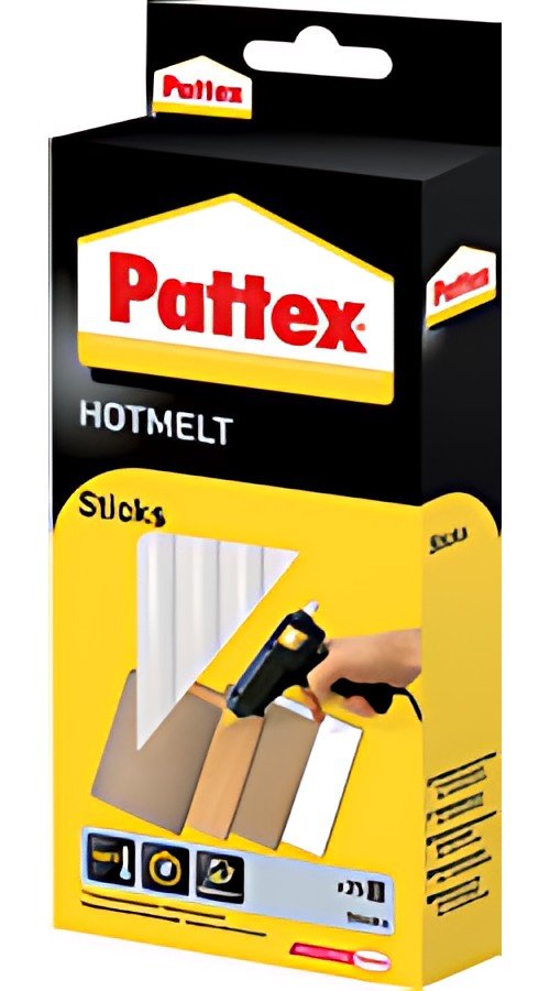 Pattex Cartouche pour collage à chaud HOT STICKS, rond,