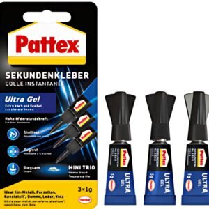 Pattex Colle instantanée Ultra Gel MINI Trio, 3 tube de 1 g