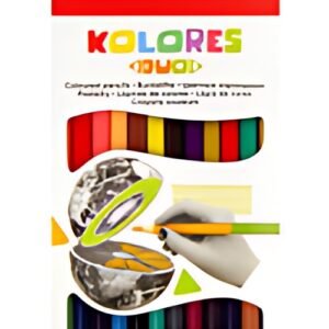 Kores Crayons de couleur "DUO", étui carton de 12 + taille-